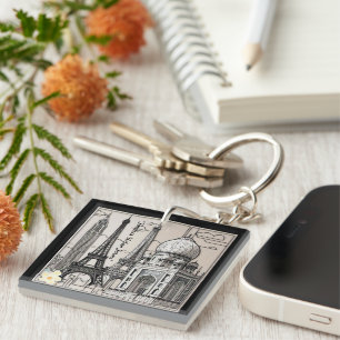 "Monochrome Marvels" Key Ring