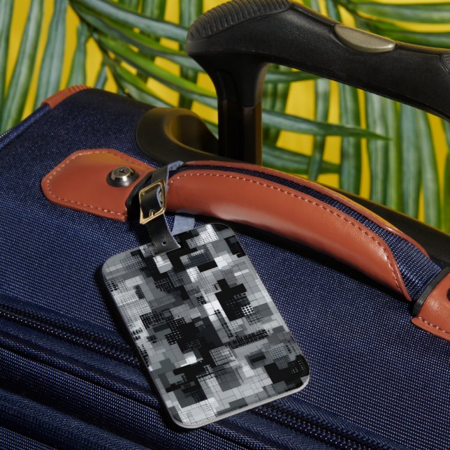 Monochrome Matrix Mosaic Luggage Tag (Front Insitu 1)