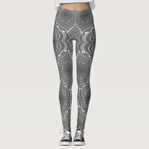 Monochrome Maze Leggings – Grayscale Optical Illus