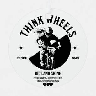 Monochrome Metal Ornament for Bicycle Riders