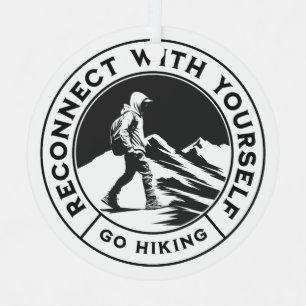 Monochrome Metal Ornament for Hikers