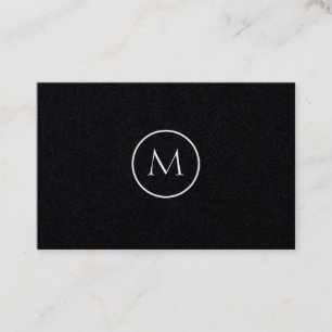 Monochrome Minimalist Monogrammed Elegant Business Card
