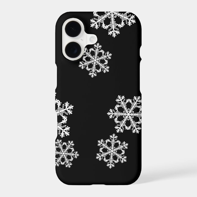 Monochrome Minimalist Snowflake Christmas Pattern (Back)