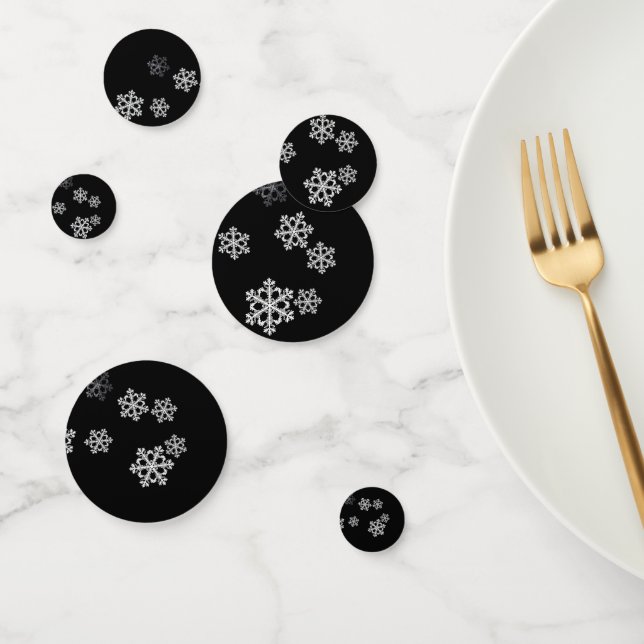 Monochrome Minimalist Snowflake Christmas Pattern Confetti (Group)