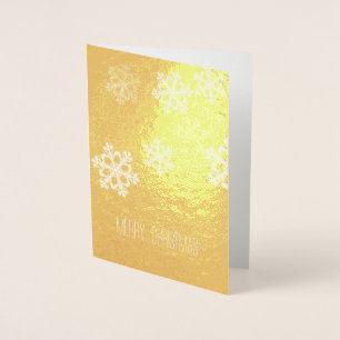 Monochrome Minimalist Snowflake Christmas Pattern Foil Card