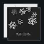 Monochrome Minimalist Snowflake Christmas Pattern Holiday Card<br><div class="desc">This black and white, simple snowflake pattern encapsulates the serene beauty of winter with a modern, minimalist flair. Crafted in a sophisticated black and white colour scheme, this design is the epitome of understated elegance, perfect for those who appreciate a masculine touch in their holiday decor. Each snowflake creates a...</div>