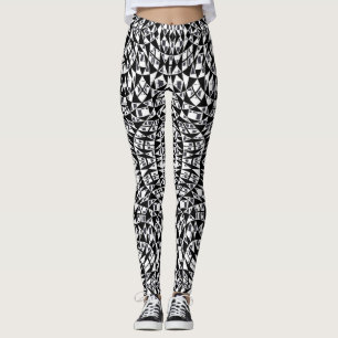 Monochrome Mirage Leggings – Black & White 