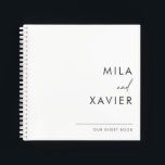 Monochrome | Modern Minimal Wedding Guest Book<br><div class="desc">This simply elegant wedding guest book features modern minimal sans serif typography and delivers only the information that serves a purpose. Collect your loved ones sentiments with our chic and simple tuscan terracotta collection.</div>