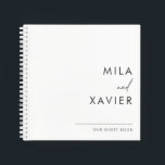 Monochrome | Modern Minimal Wedding Guest Book<br><div class="desc">This simply elegant wedding guest book features modern minimal sans serif typography and delivers only the information that serves a purpose. Collect your loved ones sentiments with our chic and simple tuscan terracotta collection.</div>