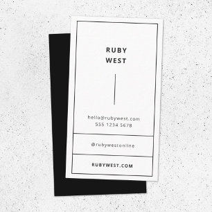 Monochrome Modern Minimalist Black and White Business Card