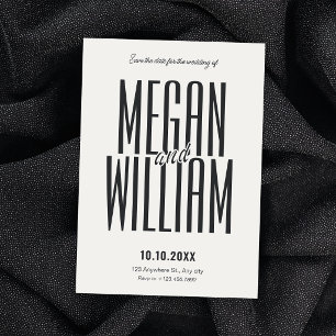 Monochrome Modern minimalist wedding Save The Date