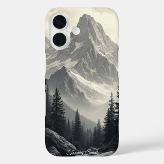 Monochrome Mountain Range iPhone 16 Case