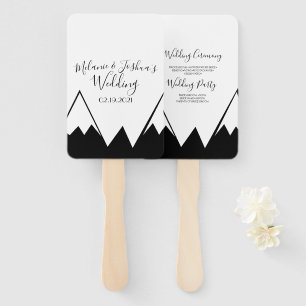 MOnochrome Mountain Top Wedding Suite Hand Fan