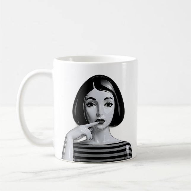 Monochrome Muse Coffee Mug (Left)
