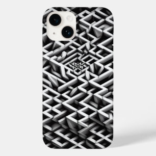 Monochrome Paradox Maze Phone Case - 3D black