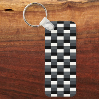 Monochrome Pattern of Gray, Grey, Black and White Key Ring