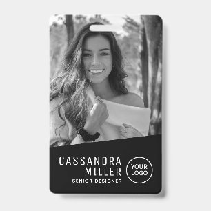 Monochrome Photo Custom Employee ID Badge