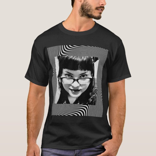 Monochrome piercing gaze T-Shirt (Front)