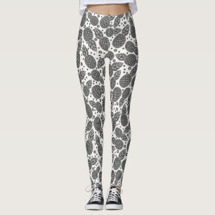 Monochrome Pineapples 2 Leggings