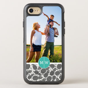 Monochrome Pineapples  Add Your Photo & Monogram OtterBox Symmetry iPhone 8/7 Case