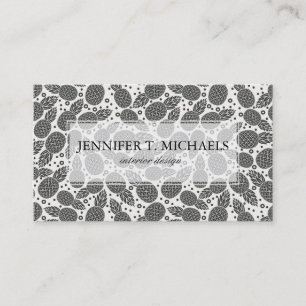 Monochrome Pineapples Monogram Business Card