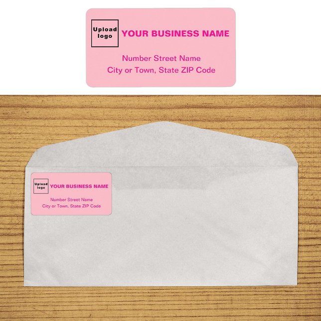 Monochrome Pink Colour Address Label (Monochrome pink business address label on envelope)