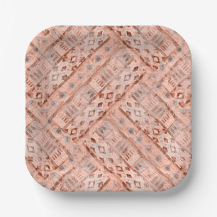 Monochrome pixie ethnic paper plate