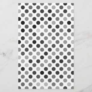 Monochrome Polka Dot Pattern (Black & White Dots) Stationery