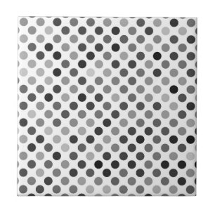 Monochrome Polka Dot Pattern (Black & White Dots) Tile