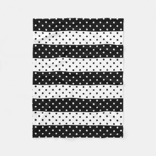 Monochrome Polka Dots Fleece Blanket