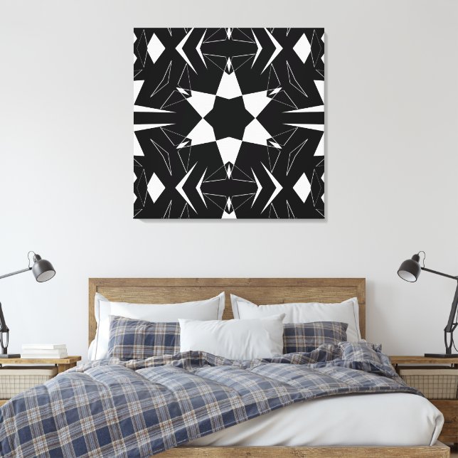 Monochrome Pulse Canvas Print (Insitu(Bedroom))