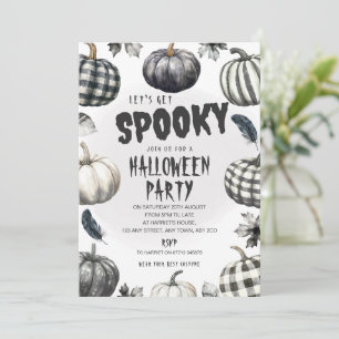 Monochrome Pumpkins Halloween Party Invite