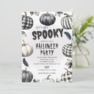 Monochrome Pumpkins Halloween Party Invite