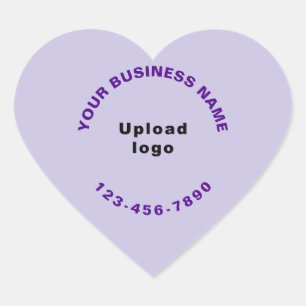 Monochrome Purple Business Brand With Phone Number Heart Sticker