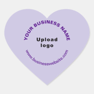 Monochrome Purple Business Brand With Website on Heart Sticker