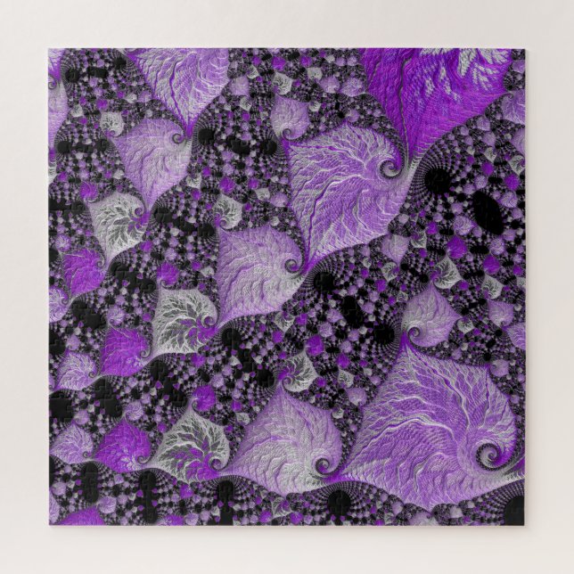 Monochrome Purple Fractal Art Jigsaw Puzzle (Vertical)