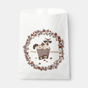 Monochrome Racoon Chocolate Chip Birthday Favour Bags