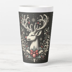 Monochrome Reindeer Latte Mug