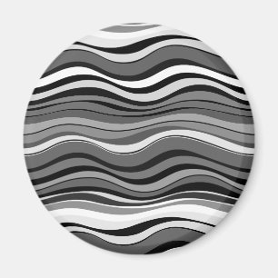 Monochrome Ripples Pattern Magnet