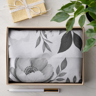 Monochrome Rose Tissue Paper