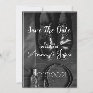Monochrome Save the date Your Text Postcard Card