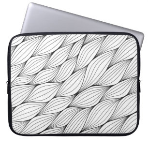 Monochrome seamless pattern with abstract curled w laptop sleeve