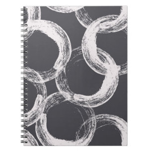 Monochrome seamless pattern with circles notebook