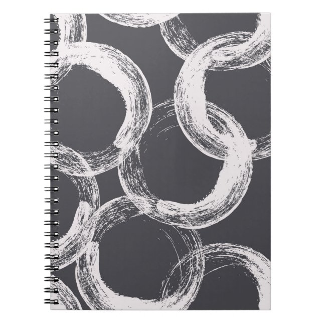 Monochrome seamless pattern with circles notebook (Front)