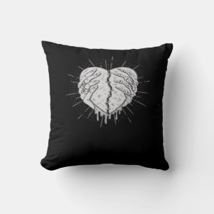 Monochrome Skeleton Hand With Heart Classic Style Cushion