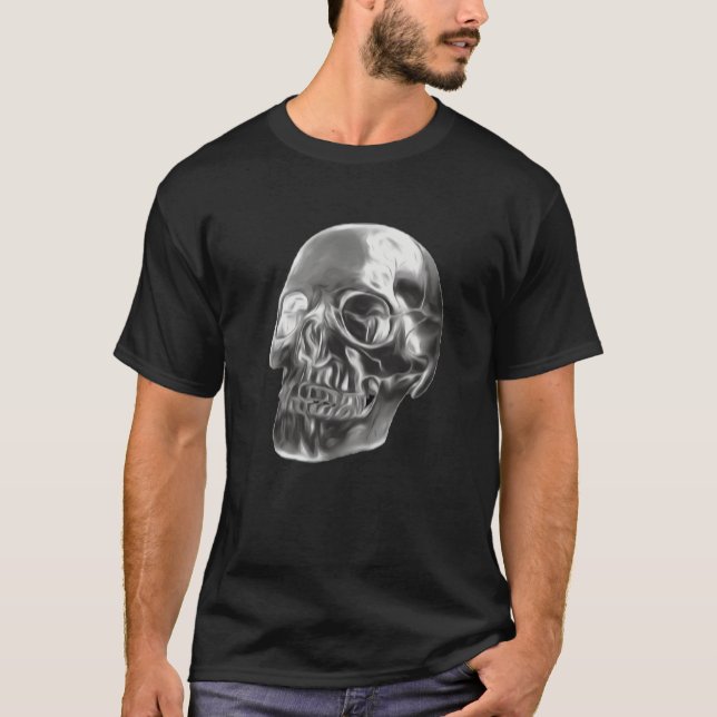 Monochrome Skull Portrait T-Shirt (Front)