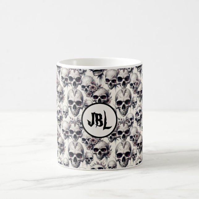 Monochrome Skulls Coffee Mug (Center)