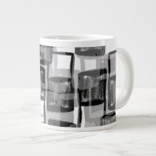 Monochrome Squares Large Coffee Mug