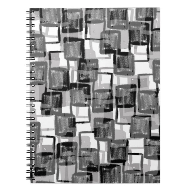 Monochrome Squares Spiral Notebook (Front)