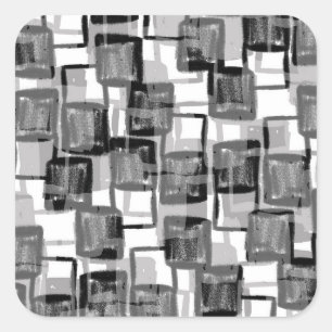 Monochrome Squares Square Sticker